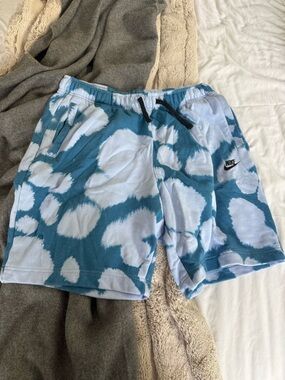 Nike Light Blue & White Tie-Dye Lounge Shorts. Never worn